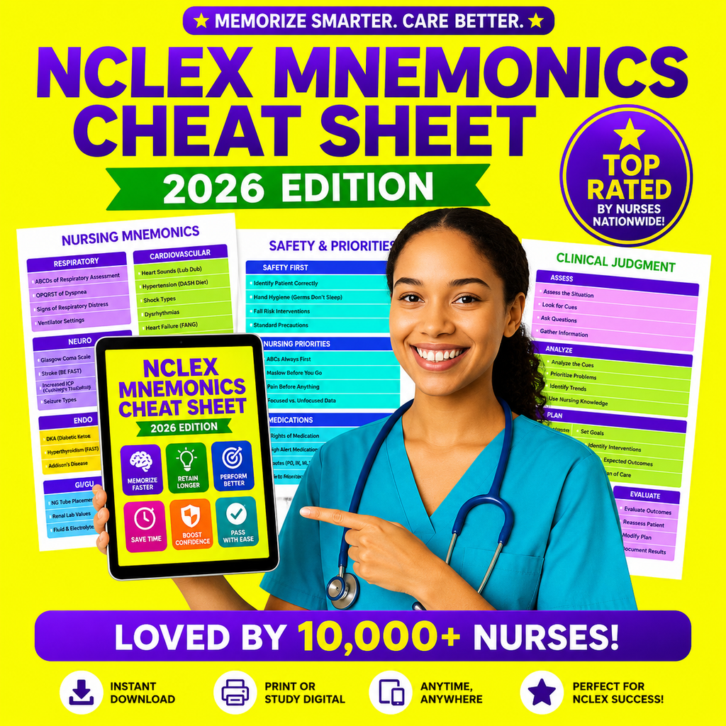 Next-Gen NCLEX Mnemonics Cheat Sheet 2026 Edition