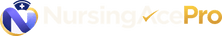 NursingAcePro logo, light wordmark for dark backgrounds